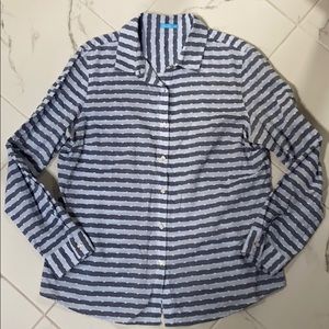 J. McLaughlin button up striped shirt